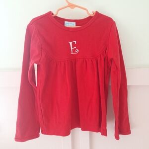 Patsy Aiken Embroidered E Red Long Sleeve Top Size 7 kids